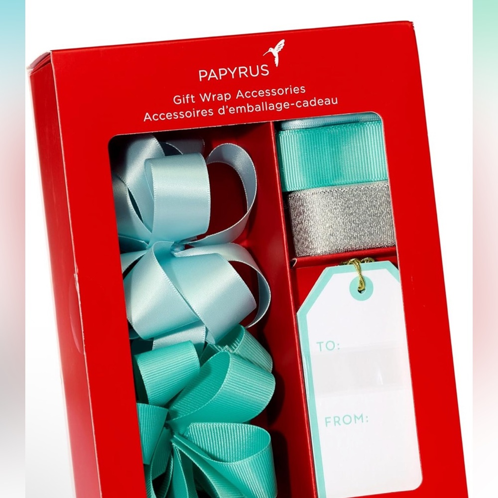 Papyrus Aqua and Gold Gift Tags